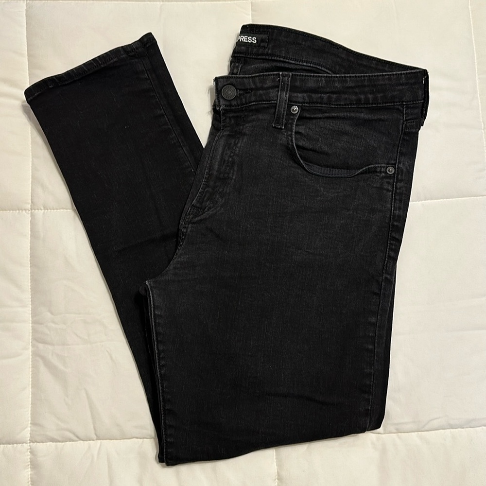 38x30 Men’s Express Faded Black Slim Fit Jeans